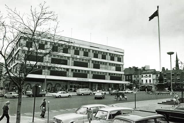 Cole Brothers, pictured here in 1973, on Barkers Pool was Sheffield's main department store for generations, having inititally been on Fargate. It was taken over by John Lewis, who closed the shop down two years ago. The old sign is not in Weston Park Museum