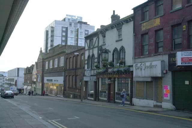 The former John Lewis toy shop can be seen in this view of Cambridge Street, Sheffield city centre from 2000. The building will become a live entertainment venue as part of Heart of the City 2 plans