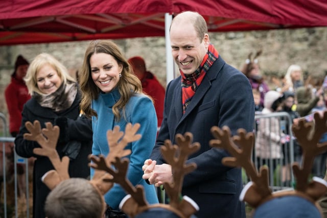 The Duke and Duchess of Cambridge meet Year 3 pupils at Holy Trinity First School. Picture: Dawn Robertson