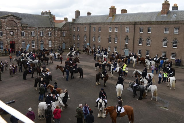Horses gather at the Barracks before the 2015 event.
