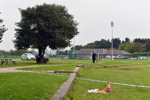 Bomb squad carry out a controlled explosion at Concord Park.