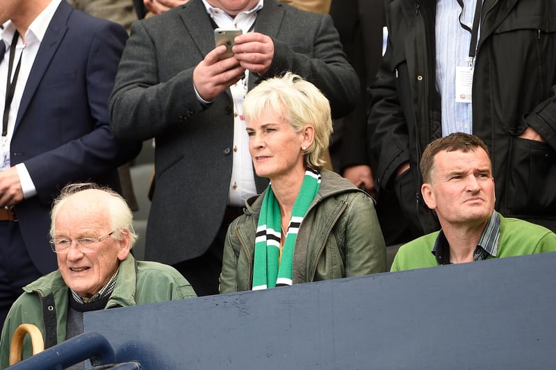 Judy Murray cheered on Alan Stubbs' side from the stand. Pic Greg Macvean