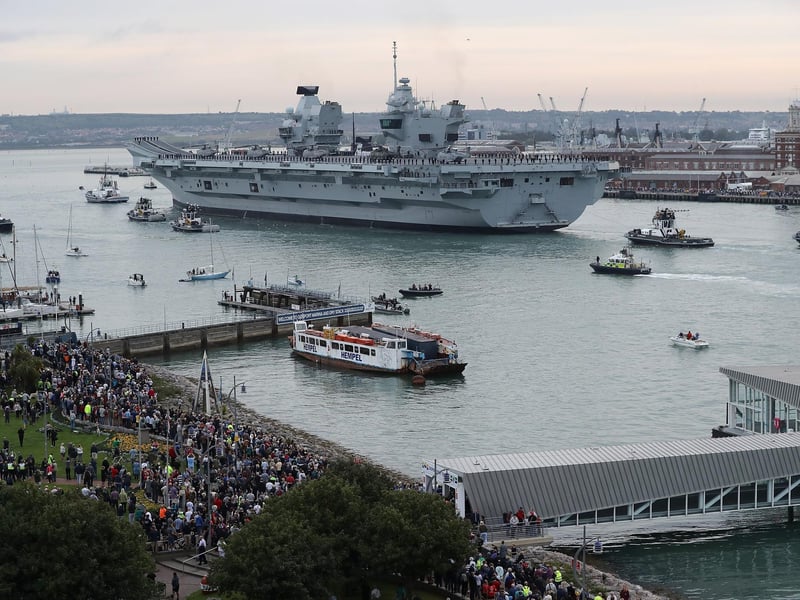 HMS Queen Elizabeth arrived in Portsmouth for the first time on August 16, 2017 having sailed from Rosyth. Picture: Dan Kitwood/Getty Images