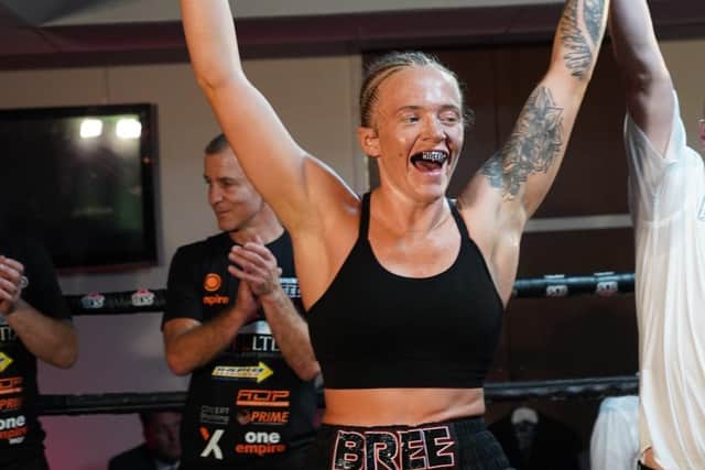 Sheffield's first female professional boxer Bree Wright earned a second-round stoppage on her debut. Photo: Fight Connect TV.