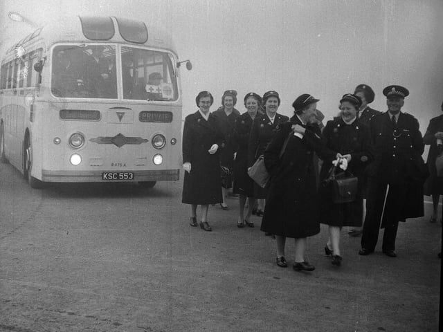 Members of the Red Cross were some of the first people to arrive at the 1964 bridge opening ceremony.