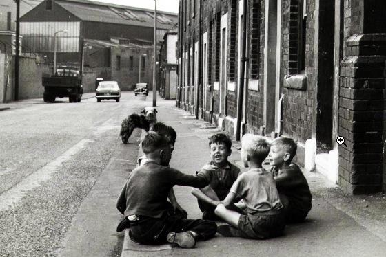 Boys playing in Carbrook Street in the 1960s before it was demolished. It is now the site of the Sheffield Arena.