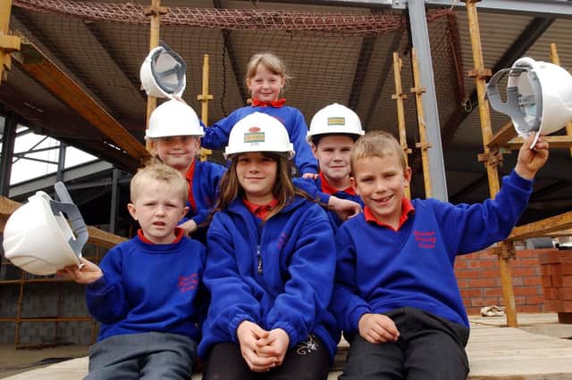 These Stranton Primary School pupils were inspecting a new sports hall in 2003. Can you spot anyone you know?
