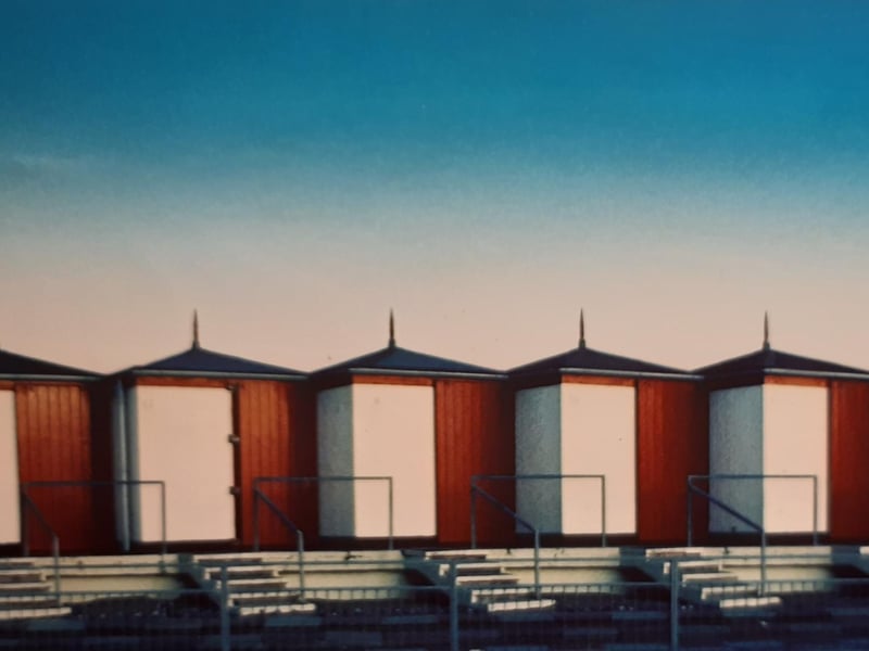 A striking scenes of Cleveleys beach huts in February 1994