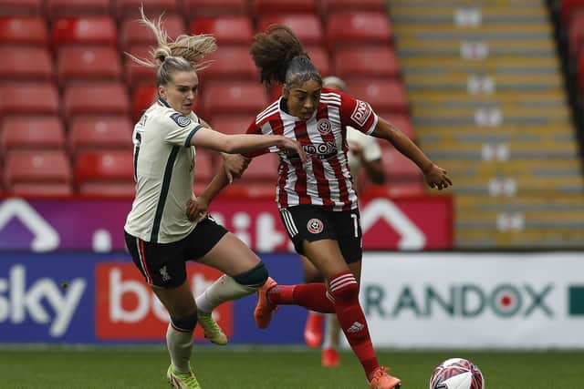 Jess Clarke had an opportunity to score for Sheffield United Women against London City