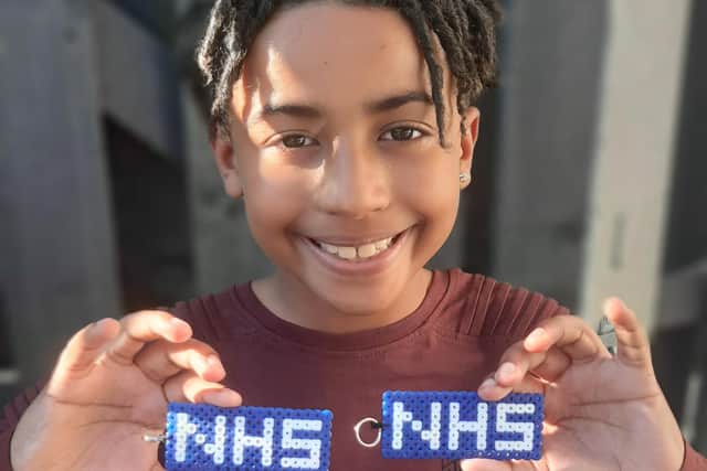 School boy, Kobi Myrie, has raised over £150 for NHS workers.