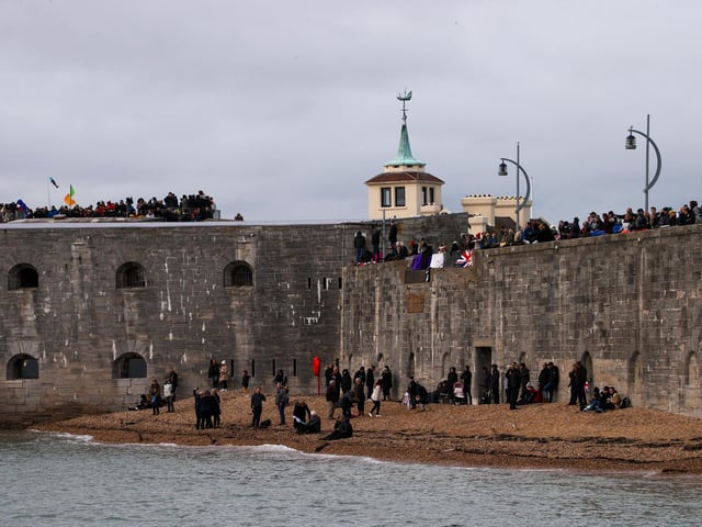 HMS Queen Elizebeth returns to her home port of Portsmouth after 7 months at sea on Thursday afternoon. Photos by Alex Shute