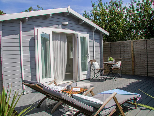 The sun deck belonging to Sea Mist's one-bedroom cabin.