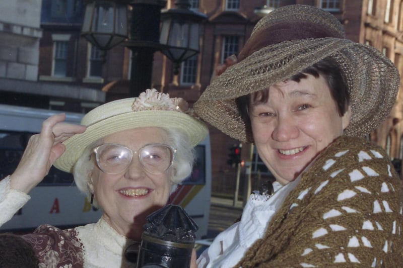 Fosums (the Friends of Sunderland Museums) held a Victorian Night in December 1993 and here are Sybil Reeder and Kathleen Fenwick enjoying a great event.