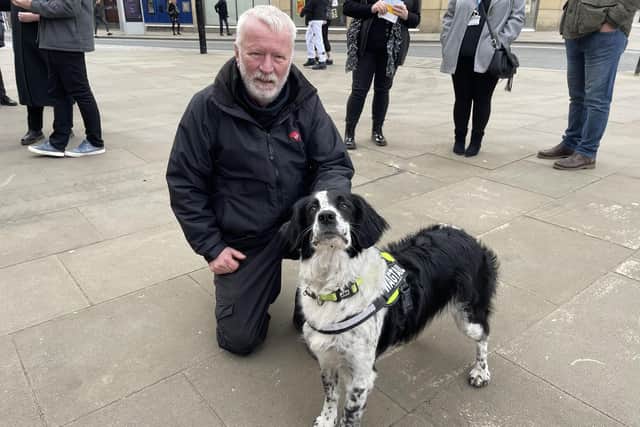 Robert Smith, a dog search handler and trainer at Wagtail, and Molly, a detection dog, gave a demonstration on how they sniff out criminals.
