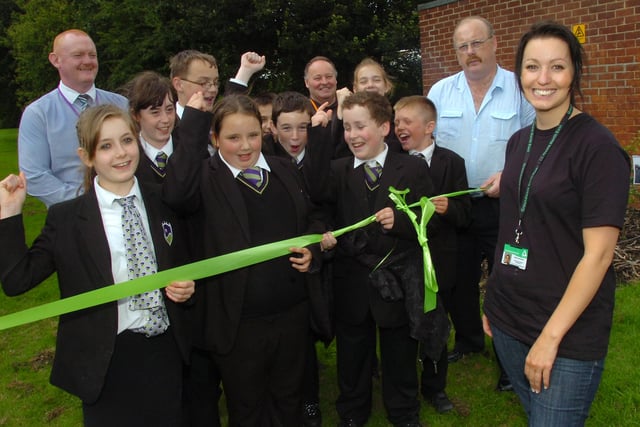 Can you believe it was 10 year ago! Claire Hutchinson from Groundwork North East opens the Urban Greenspace Project in St Margaret's Avenue in Castletown with the help of pupils from Castleview Enterprise Academy.