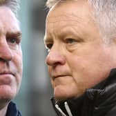 Aston Villa manager Dean Smith (L) and Sheffield United manager Chris Wilder meet at Villa Park tonight, as thr Premier League returns to action following a three month break: Bryn Lennon/Getty Images