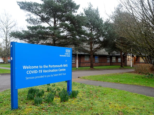 You will arrive at St James' Hospital in Portsmouth on the day of your vaccination. Picture: Sarah Standing (310121-1858)