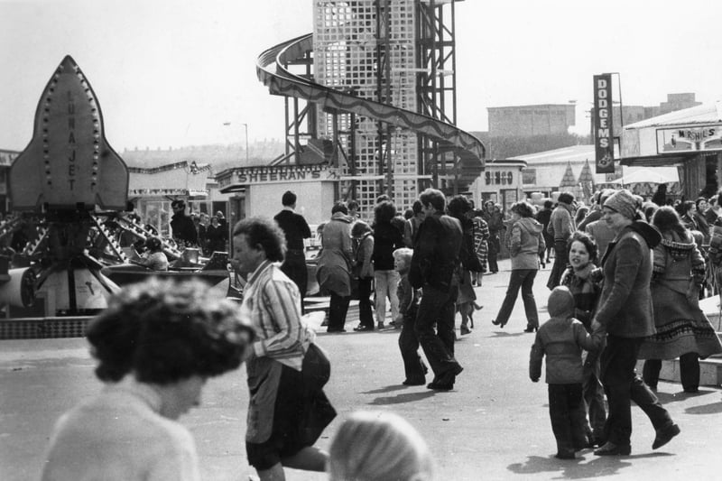 The Lunajet ride can be seen in this South Shields scene from April 1979. Look how busy it is!