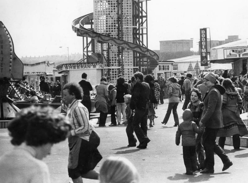 The Lunajet ride can be seen in this South Shields scene from April 1979. Look how busy it is!