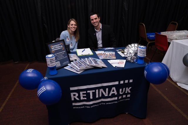 Simon and Erica, from Retina UK, on the charity's information stall.