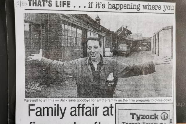 The Star newspaper cutting featuring Jack Birch's story about the end of his time at Tyzack's