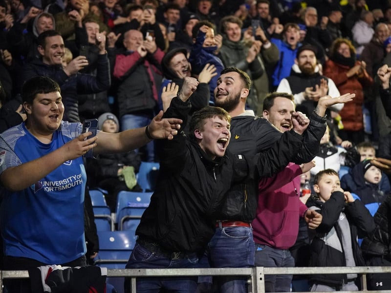 13 February 2024: Pompey were cheered on by 19,140 home fans during their 3-1 win against Cambridge United