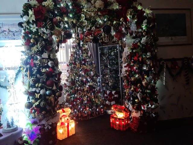 Lisa Purtill's dad put up his Christmas lights in Peterborough Road, Cosham, early after being unable to put them up in 2019 because he was in hospital being treated after a cancer diagnosis.