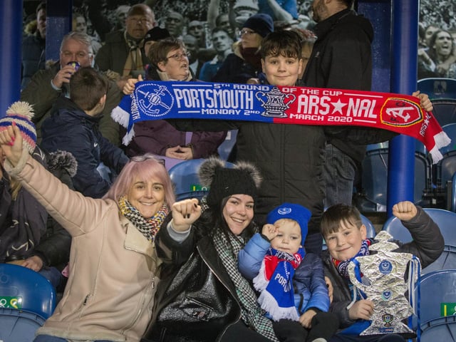 Pompey fans at Fratton Park before kick off.