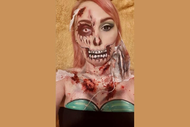 Jill Morton sent in this picture of her Halloween make-up.