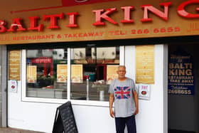 Tony Hussain outside Balti King. After 33 years, Tony has decided to sell the Balti King business due to his own health and retirement.