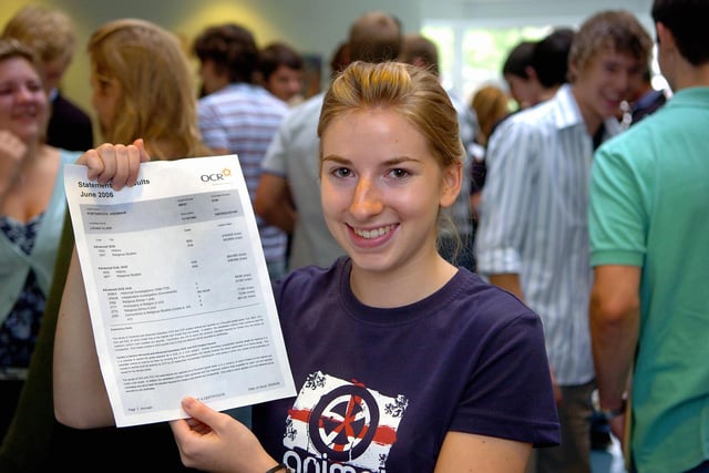 Louise Clark celebrates her A level results at Portsmouth Grammar School in 2006.
Picture: Ian Hargreaves (063602-6)