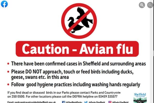 Warning signs are being placed in parks across the city as Sheffield City Council has identified cases of avian flu.