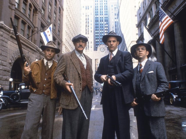 Andy Garcia, Sean Connery, Kevin Costner, Charles Martin Smith in The Untouchables - 1987