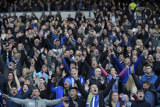 Owls fans at Hillsborough for the match against Crewe