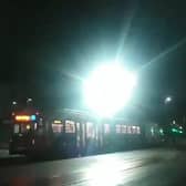 The stil from a video shared by Mark Jeffries shows sparks on the overhead power lines as a tram travels along Infirmary Road, Sheffield, in the icy conditions on Friday, December 9. Although it looks alarming, Mark said this happens every morning when it’s frosty and is ‘actually harmless’.