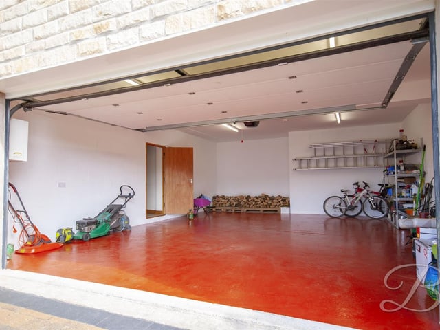The large, double garage.