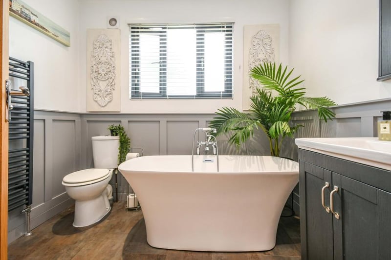There is a fantastic, four-piece family bathroom on the first floor with a double-glazed window, heated towel rail, part panelled walls and an extractor fan.