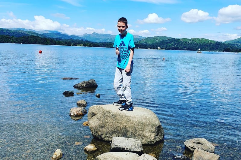 Dawn Shillinglaw was lucky enough to have a sunny day to enjoy Lake Windermere with her son.
