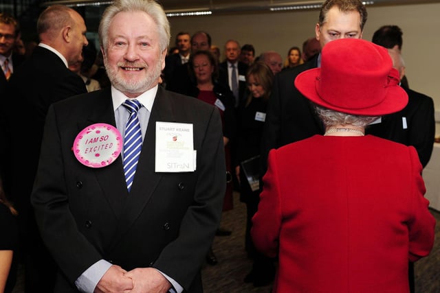Stuart Keane waited to be introduced to Queen Elizabeth II as she met guests during her visit to a neurological research centre at Sheffield University , November, 18, 2010