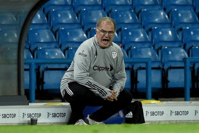 Marcelo Bielsa and late winners go together like bread and butter or fish and chips. In fact, the Argentine has had so many last gasp victories as Leeds manager that this effort - a 90th minute own goal to settle a surprisingly tight affair and keep the Whites in race for automatic promotion - almost doesn't register compared to some of the more memorable moments on this countdown. Make no mistake though, this was a cracker that sent fans everywhere absolutely wild at the time. (Photo by Oli Scarff - Pool/Getty Images)