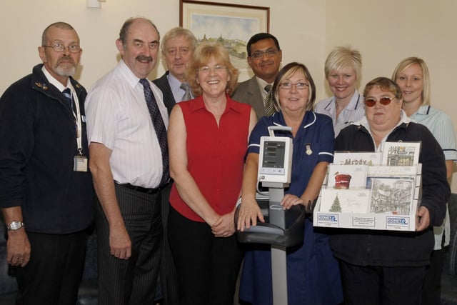 Doncaster and Bassetlaw Kidney Association has bought a £675 blood pressure monitor for the outpatient department at Montagu Hospital, Mexborough in 2009.
Pictured are representatives of DaBKA with hospital staff. Sister Pat Hardeman is holding the monitor