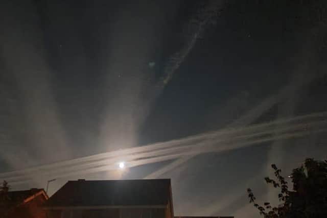 Lines in the night sky above Sheffield (pic: Brett Bentley)
