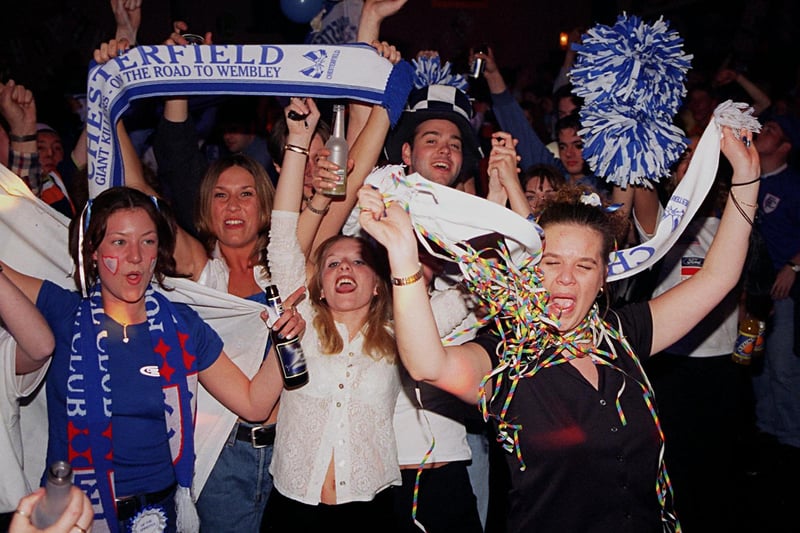 Chesterfield fans dance the night away at the Bradbury Nightclub after their amazing FA cup run in 1997