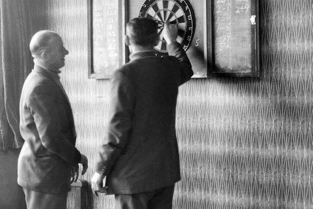 The games room at the Cleadon and District Working Mens Social Club in 1963.