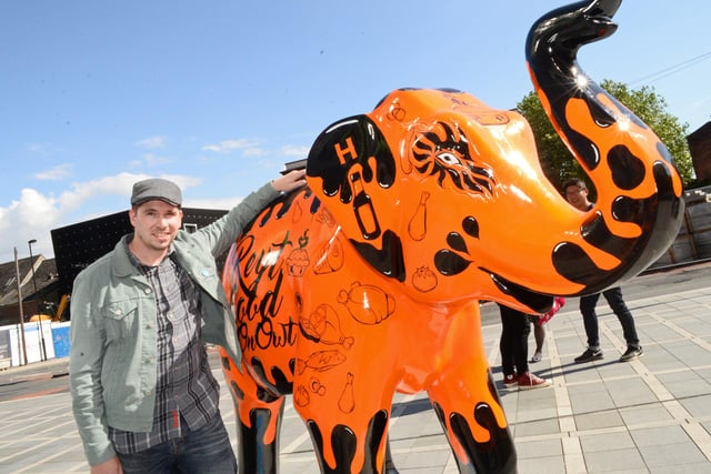 Artist Matt Cockayne, pictured by the Hendophant that was decorated in honour of the company as part of the popular Herd of Sheffield elephant trail in 2016