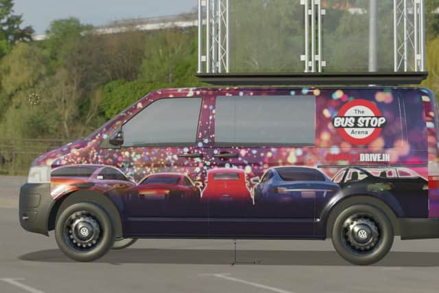 Staged to host comedy shows - Tom Binns converted VW camper van