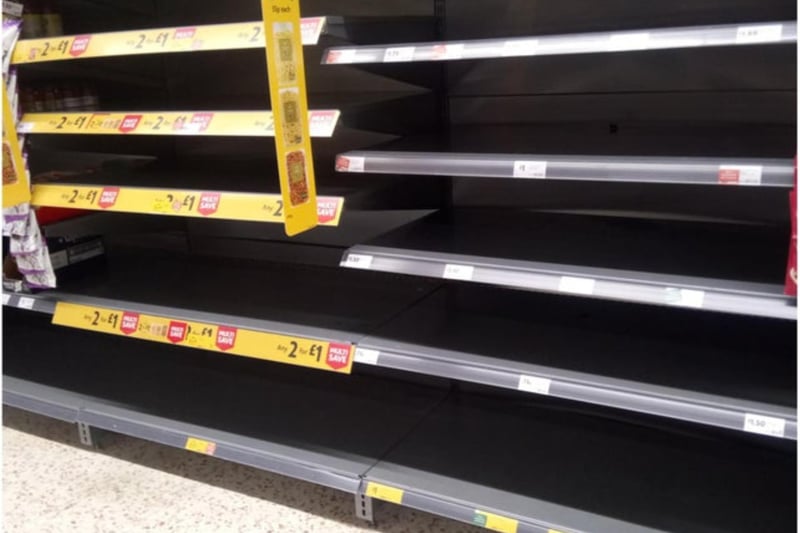 As fears of lockdown mounted, supermarket shelves were stripped bare as panic buying took hold.
