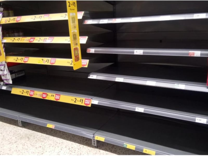 As fears of lockdown mounted, supermarket shelves were stripped bare as panic buying took hold.