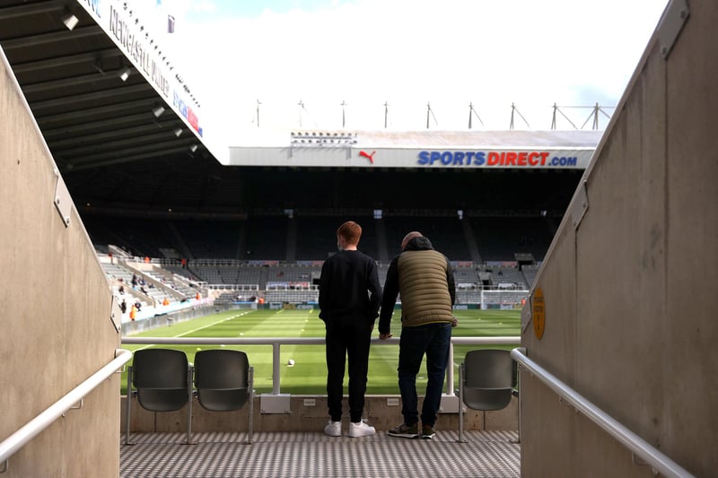 Fans enter the stadium bowl during the Premier League match between Newcastle United and Sheffield United at St. James Park. A limited number of fans were allowed into Premier League stadiums as coronavirus restrictions begin to ease in the UK.