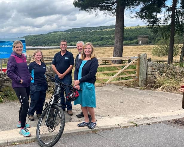 Members of the Stocksbridge Towns Deal Board at Underbank Reservoir. Far left is Miriam Cates, MP for Penistone and Stocksbridge, and far right is local councillor Julie Grocutt. Picture: Stocksbridge Towns Deal Board